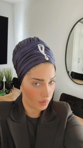 סט טורבן וסרט כחול עמוק מדונה