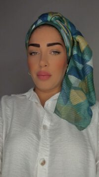 מטפחת לונג גאומטרי ירוק
