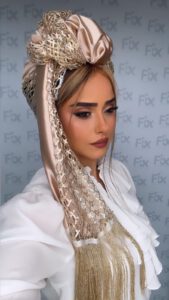 מטפחת לונג דגם PRINCESS פודרה רשת זהב