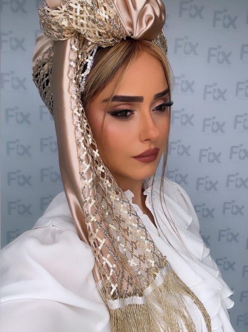 מטפחת לונג דגם PRINCESS פודרה רשת זהב