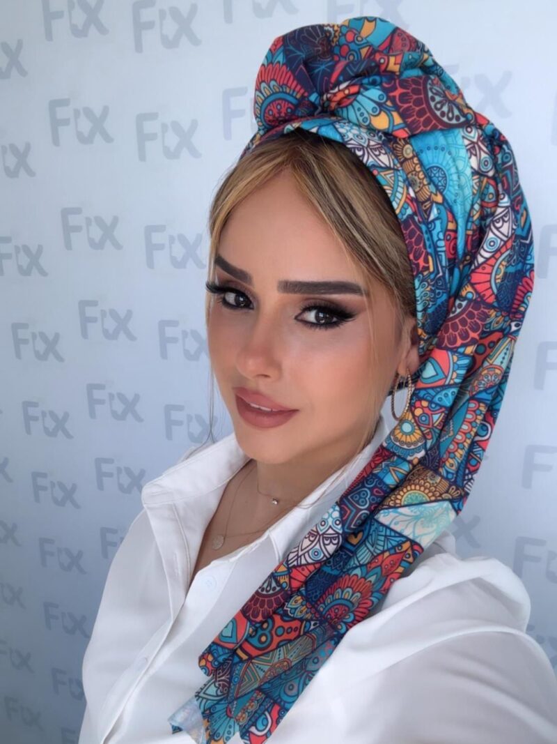 מטפחת לונג טריקו מודפס לייקרה A2