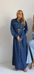 שמלת מקסי ג'ינס | כחול