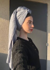 מטפחת לונג מותגים דגם -לואיזה אפור בטון