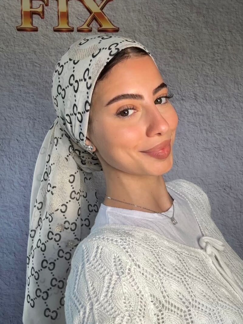 מטפחת לונג דגם גוצ'י |שמנת