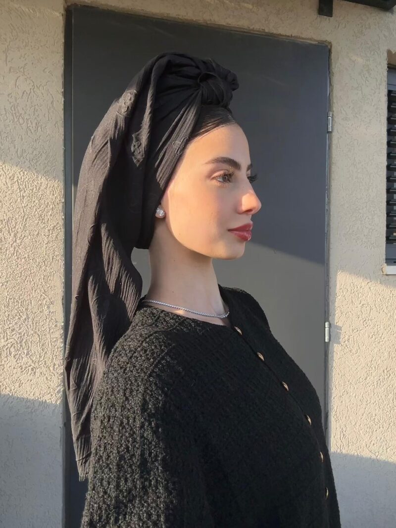מטפחת לונג מותגים דגם -לואיזה שחור