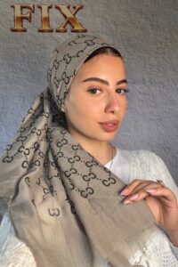 מטפחת לונג דגם גוצ'י |מוקה
